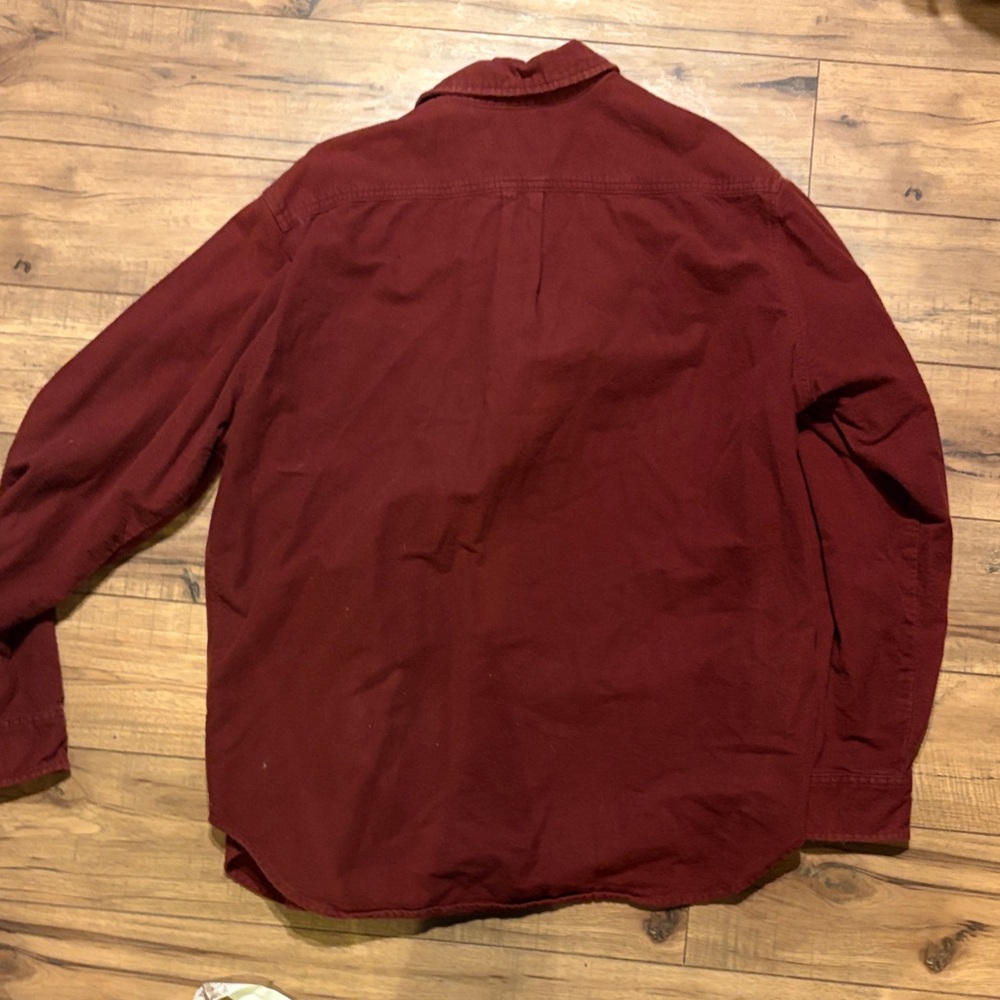 Eddie Bauer Burgundy Flannel Shirt - Picture 4 of 4